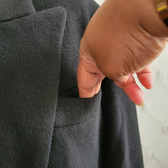 Vintage Camel Hair Trench Coat / Black / Size Medium to Large - Picture 5 of 12